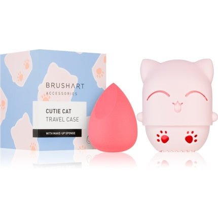 BrushArt Accessories Cutie Cat travel case with make - up sponge - Maison des fragrances