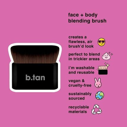b.tan Face & Body Blending Brush Air Brush'd Self Tanning Applicator Kabuki Brush for Makeup Lotion - Maison des fragrances