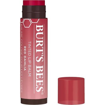 Burt's Bees 100% Natural Tinted Lip Balm Red Dahlia with Shea Butter and Botanical Waxes - Maison des fragrances