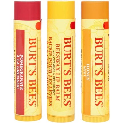 Burt's Bees Lip Balm Gift Set Beeswax Honey Pomegranate Lip Balms Trio Tin in Reusable Keepsake Tin 3x4.25g - Maison des fragrances