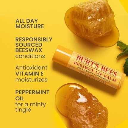 Burt's Bees Lip Balm Gift Set Beeswax Honey Pomegranate Lip Balms Trio Tin in Reusable Keepsake Tin 3x4.25g - Maison des fragrances