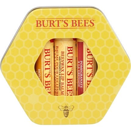 Burt's Bees Lip Balm Gift Set Beeswax Honey Pomegranate Lip Balms Trio Tin in Reusable Keepsake Tin 3x4.25g - Maison des fragrances