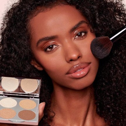 By Terry Hyaluronic Hydra - Powder Palette 4 - Shade Vegan Contour Palette for Flawless and Matte Complexion Medium to Warm - Maison des fragrances