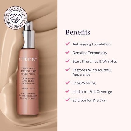 By Terry Terrybly Densiliss Foundation Long Lasting Anti - Aging Solution Medium Peach 1.01 fl oz - Maison des fragrances