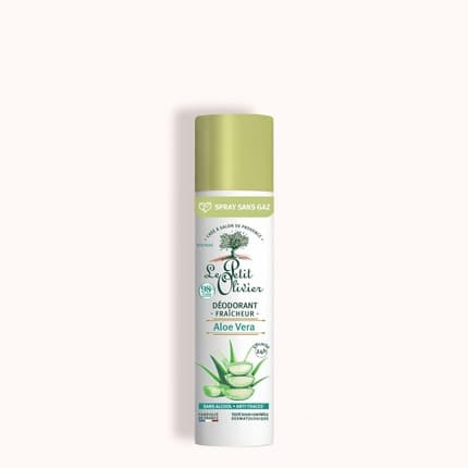 The little Olivier Fresh Deodorant Aloe Vera 24 Hour Effectiveness Alcohol-Free Anti-Stain Effect 98% Natural Origin Skinndly Made in France 50ml Aloe Vera 75ml