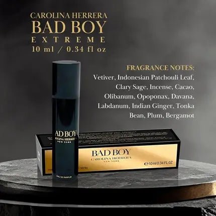 Carolina Herrera Bad Boy Extreme Cologne Homme Mini Spray Eau de parfum 0.34 Fl Oz - Maison des fragrances