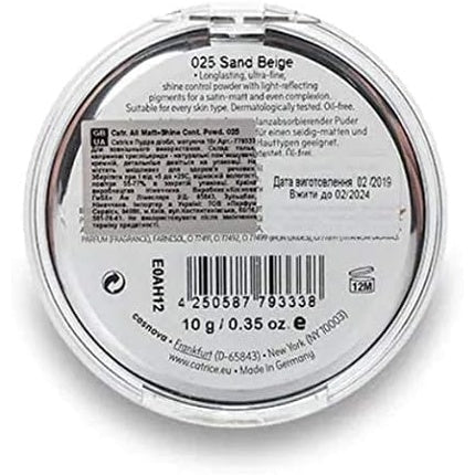 Catrice All Matt Plus Shine Control Powder Sand Beige 025 10g - Maison des fragrances
