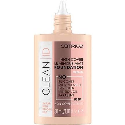 Catrice Clean ID High Cover Luminous Matt Foundation No. 010 Neutral Sand 30ml - Vegan and Perfume Free - Maison des fragrances