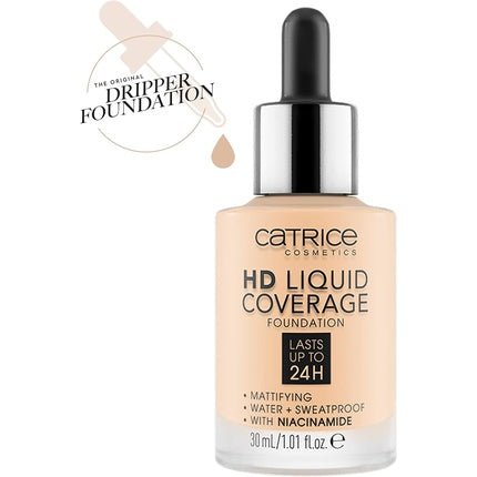 Catrice HD Liquid Coverage Foundation No. 002 Nude Long - Lasting Matte - Maison des fragrances