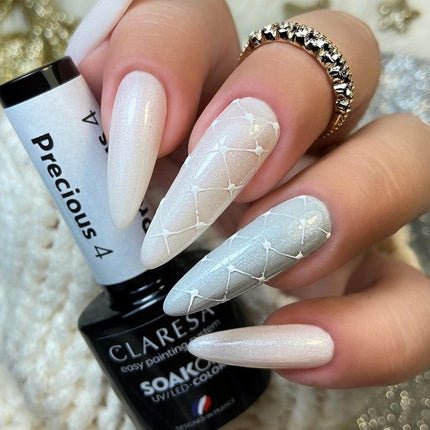 Claresa Hybrid Nail Polish PRECIOUS PS4 Glossy White 5g - Maison des fragrances