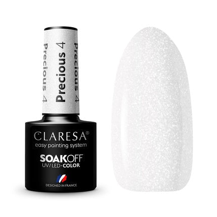 Claresa Hybrid Nail Polish PRECIOUS PS4 Glossy White 5g - Maison des fragrances