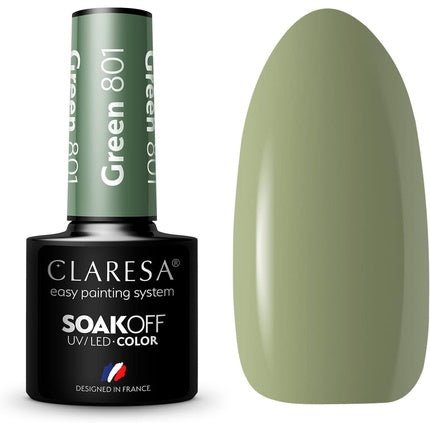 Claresa Soak Off Uv/Led Green Hybrid Nail Polish 801 5g - Maison des fragrances