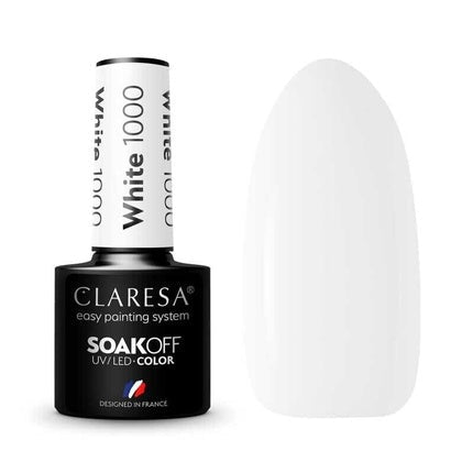 Claresa Soak Off Uv/Led Hybrid Nail Polish 1000 White 5g - Maison des fragrances