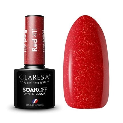 Claresa Soak Off Uv/Led Red Hybrid Nail Polish 411 5g - Maison des fragrances