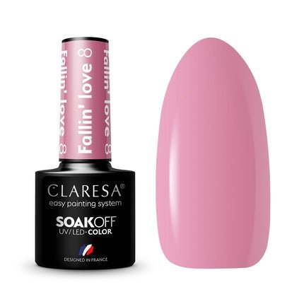 Claresa UV LED Nail Polish Collection Hybrid Manicure Soak Off Nail Polish Color Pink No 8 Fallin Love 5ml - Maison des fragrances