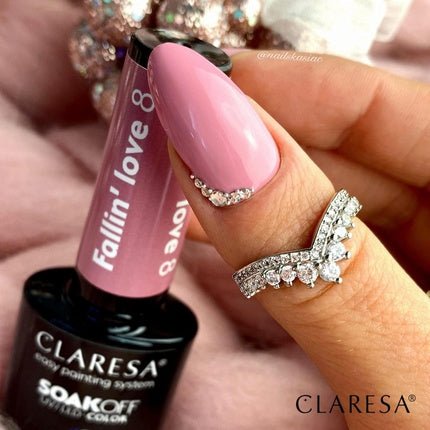 Claresa UV LED Nail Polish Collection Hybrid Manicure Soak Off Nail Polish Color Pink No 8 Fallin Love 5ml - Maison des fragrances