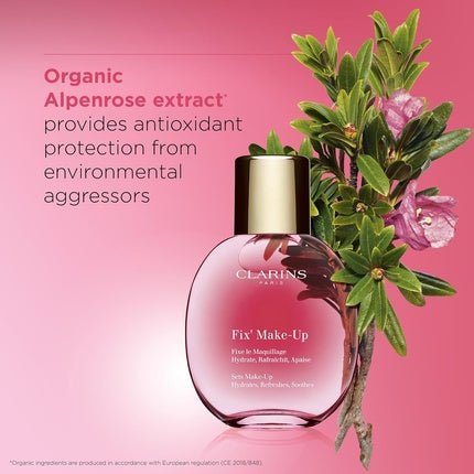 Clarins Fix Make - Up Setting Spray 4 - in - 1 Makeup 24H Fresh and Flawless 12H Hydration Locks Out Harmful Pollutants Boosts Radiance All Skin Types - Maison des fragrances