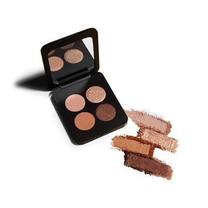 Clean Luxury Cosmetics Natural Pressed Mineral Quad Eyeshadow Sweet Talk Pigmented Matte and Shimmer Palette Compact Cruelty Free Paraben Free Gluten - free 1 Count - Maison des fragrances