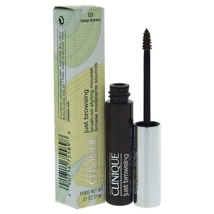 Clinique Just Browsing Brush On Styling Mousse Eyebrow Gel 03 Deep Brown 2ml - Maison des fragrances
