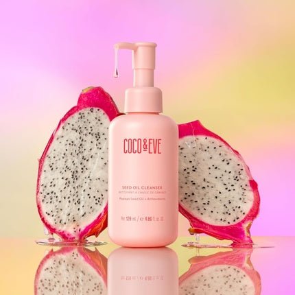 Coco & Eve Seed Oil Cleanser Gentle Makeup Remover Cleansing Oil with Papaya Seed Oil Dragon Fruit Antioxidants Vitamin E for Nourished Radiant Glowy Skin 120ml - Maison des fragrances