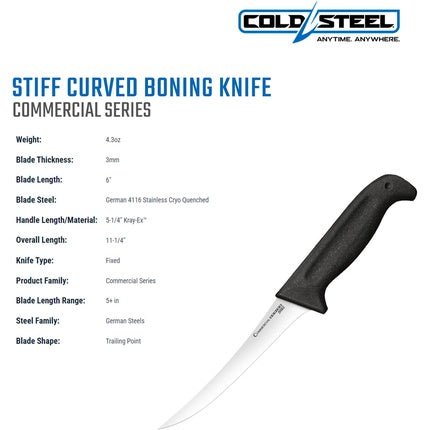 Cold Steel Commercial Series Stiff Curved Boning Knife 15.2cm - Maison des fragrances