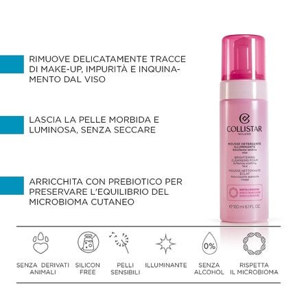 Collistar Brightening Cleansing Mousse Soothing Facial Cleanser 180ml - Maison des fragrances