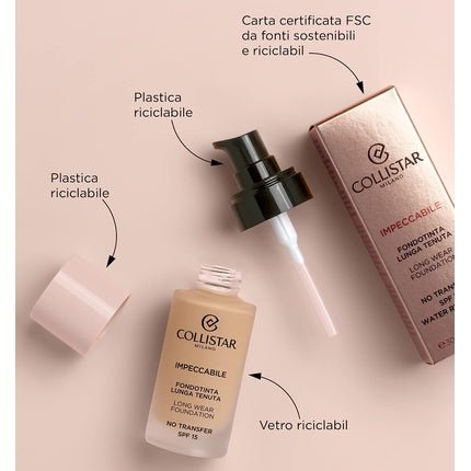 Collistar Impeccabile Long Wear Foundation With Spf 15, 30ml - Maison des fragrances