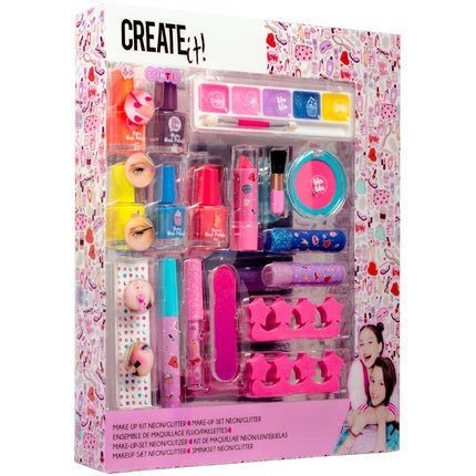 Create It! Make - Up Set for Girls Neon and Glitter 22 Pieces - Maison des fragrances
