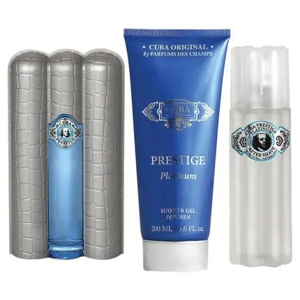 Cuba Original Prestige Platinum Set With Shower Gel And After Shave Lotion Coffret (Coffret) Mixte 90ml - Maison des fragrances