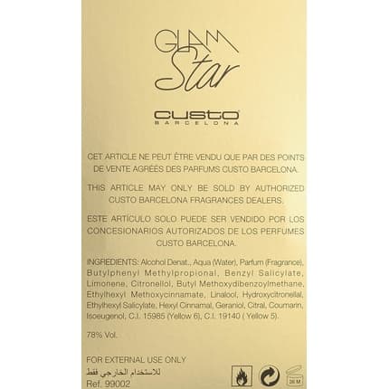 Custo Barcelona Glam Star Eau de Toilette (EDT) Mixte 30ml - Maison des fragrances
