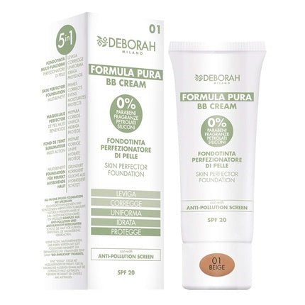 Deborah Milano Pura BB Cream 1 Beige 30ml - Maison des fragrances