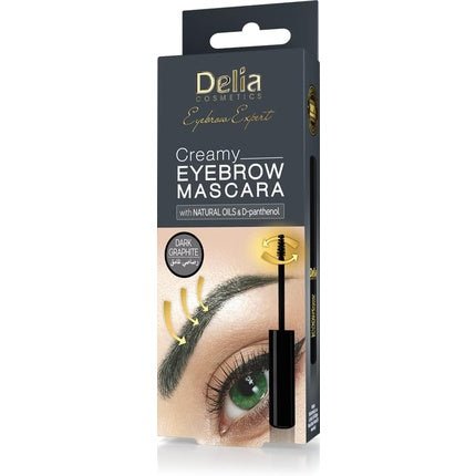 Delia Cosmetics Beige Creamy Eyebrow Mascara with Natural Oils and D - Panthenol Eyebrow Expert Long Lasting Effect Intense Color Vivid Graphite Eyebrows - Maison des fragrances