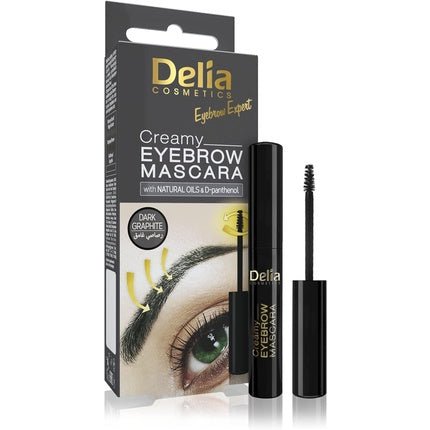 Delia Cosmetics Beige Creamy Eyebrow Mascara with Natural Oils and D - Panthenol Eyebrow Expert Long Lasting Effect Intense Color Vivid Graphite Eyebrows - Maison des fragrances