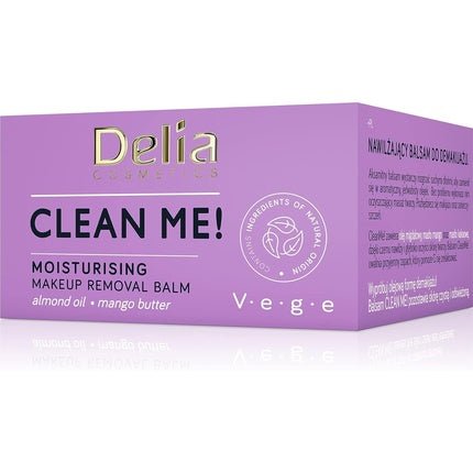 Delia Cosmetics Clean Me Face and Eye Makeup Removal Balm All Skin Types Almond Oil Cocoa Butter Mango Butter 40g - Maison des fragrances