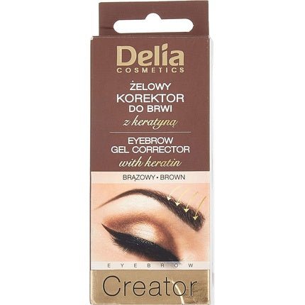 Delia Cosmetics Eyebrow Gel Corrector with Keratin for Dark Strong Nourished Eyebrow Lasting Power 16h Brown 7ml - Maison des fragrances