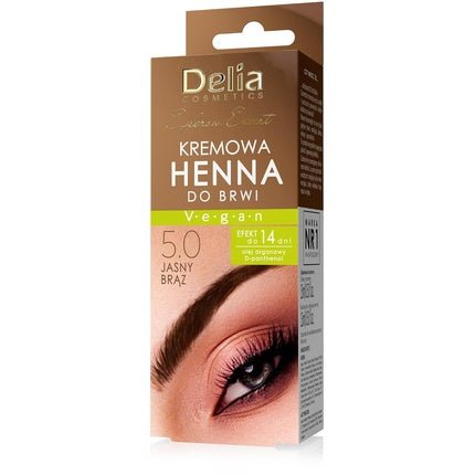 Delia Cream Henna For Eyebrows 5.0 Light Brown 15ml - Maison des fragrances
