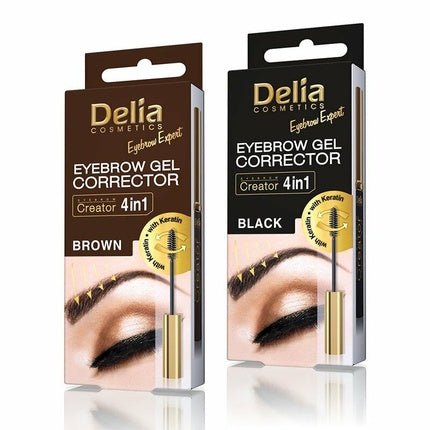 Delia Creator Eyebrow Gel Corrector with Keratin - Black/Brown 7ml - Maison des fragrances