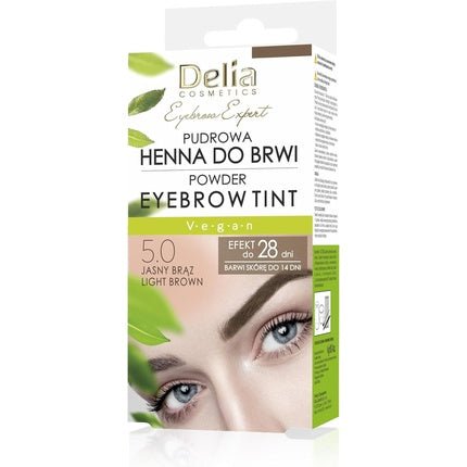 Delia Powdered Eyebrow Henna 5.0 Light Brown 4g - Maison des fragrances