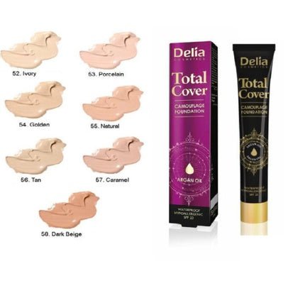Delia Total Cover Camouflage Foundation with Argan Oil and SPF20 Vegan Friendly - Maison des fragrances