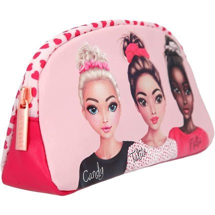 Depesche Topmodel Beauty Girl Cosmetic Bag In Pink With Model Print On The - Maison des fragrances