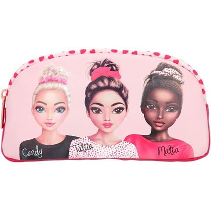 Depesche Topmodel Beauty Girl Cosmetic Bag In Pink With Model Print On The - Maison des fragrances