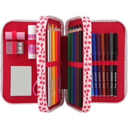 Depesche Topmodel Triple Pencil Case 11481 Beauty Girl Filled With Eyelashes - Maison des fragrances