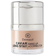 Dermacol 2 - in - 1 Long - Stay Foundation & Concealer with Caviar Extract - Hydrating Full Coverage Cream Matte Finish Sand - Maison des fragrances