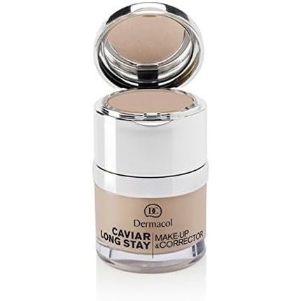 Dermacol 2 - in - 1 Long - Stay Foundation & Concealer with Caviar Extract - Hydrating Full Coverage Cream Matte Finish Sand - Maison des fragrances