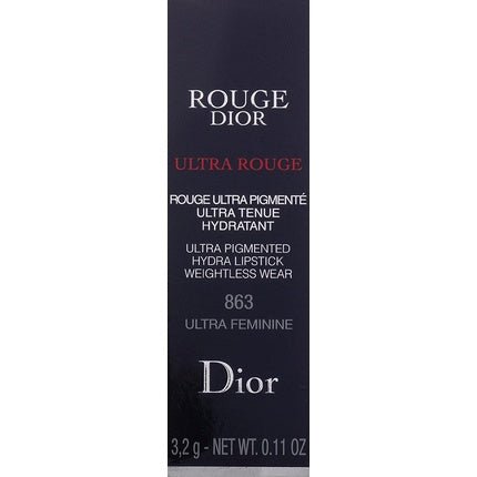 Dior Rouge Dior Ultra Rouge Lipstick 863 Ultra Feminine 0.11 Ounce - Maison des fragrances