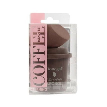 Donegal Morning Coffee Makeup Sponge With Case Chocolate 4352 - Maison des fragrances