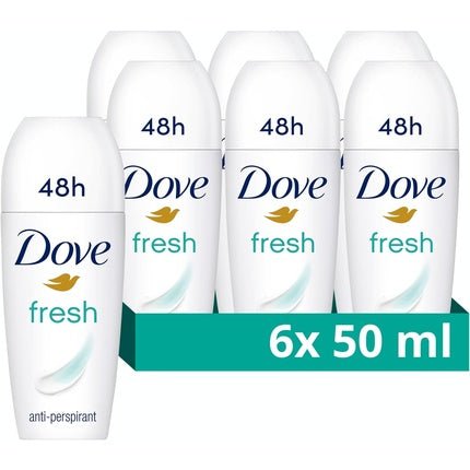 Dove Fresh Anti-Perspirant Roll-On Deodorant with ¼ Moisturizing Cream for 48-Hour Protection 50ml - Pack of 6 - Maison des fragrances