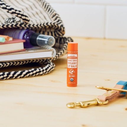 Dr Bronner's Orange Ginger Lip Balm with Organic Oils and No Synthetic Ingredients 4g - Maison des fragrances