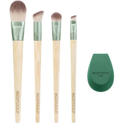 EcoTools Limited Edition Dash of Glow Kit Makeup Brush and Makeup Sponge Kit for Foundation and Eyeshadow Eco - Friendly Makeup Tools Cruelty - Free 5 Piece Gift Set - Maison des fragrances