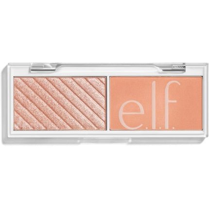 e.l.f. Bite - Size Face Duo Highlighter Bronzer & Blush Palette White Peach 0.049 Oz - Maison des fragrances